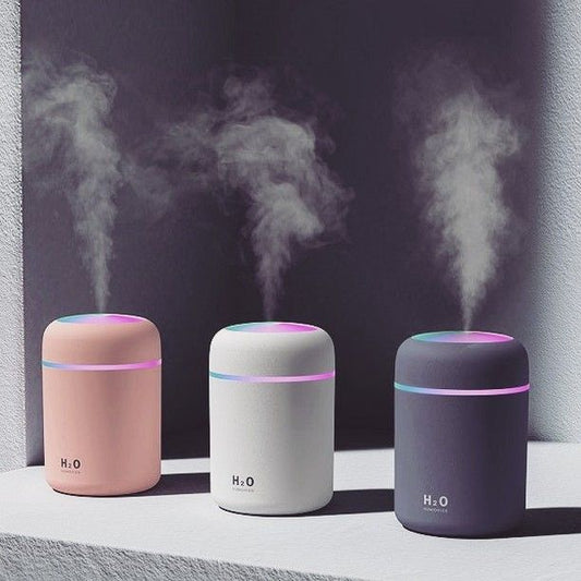 H2O USB Mini Humidifier – Cool Mist Aroma Diffuser with LED Light